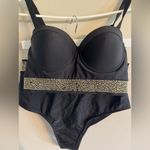 🔴High Waisted Bikini Push Up Top Black Size L Photo 3