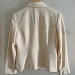 Vintage 90s Pastel Yellow Tweed Blazer Petite 8P Preppy Spring Jacket Photo 4