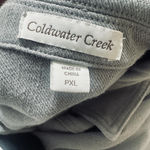 Coldwater Creek  Embroidered Denim Jacket PXL grey hearts Boho trucker stretch Photo 4