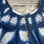 Sonoma Women's Off-The-Shoulder Peasant Blouse 3X Dark Blue White Smocked Loose Photo 5