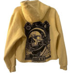 Ayylien Cropped Hoodie Size Small Yellow Hooded Sweatshirt Comfy Soft Photo 1