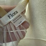 Flora Nikrooz Flora Cream Lace Accordion Pleat Built-In Bra Babydoll Nightie Camisole XL Photo 5