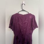 Forest Lily Plum Floral Design Flutter Sleeve Wide Leg Jumpsuit Size 4 Purple Photo 6