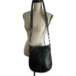 Bruce Makowsky Black Pebbled Leather Crossbody Handbag Photo 3