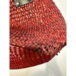 ALLSAINTS Women's Red Straw No Closure Open Zipper Pockets Mosley Straw Tote Bag Photo 8