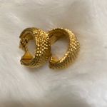 Monet Vintage Signed  Clip On Huggie Hoop Earrings Photo 7