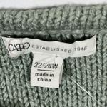 Cato COTTON BLEND WOMEN CHUNKY SWEATER W/HI-LO HEM SAGE GREEN SZ 22-24 NEW Photo 3