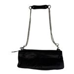 Marciano Black Genuine Leather Clutch Bag/Purse Double Chain Goth Biker Party Photo 1