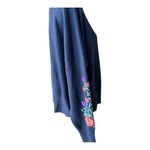 autumn cashmere  Spring Flowers Embroidered Crew Neck Navy Sweater Size L Photo 4