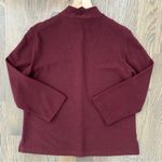 Eileen Fisher 100% Wool Boucle Knit Button Front Stand Collar Top in Cranberry S Photo 5