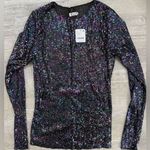 Free People Intimately Women’s Sz Small Gold Rush Sequin Top New NWT in Black Photo 1