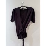 Vertigo Paris  Ballet Wrap Sweater Medium Balletcore Classic NEW Chocolate Brown Photo 1