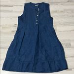 Faherty  Isha  Linen Indigo Blue Mini Dress Photo 3