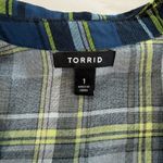 Torrid  Blue Plaid Challis Maxi Duster Kimono Size 1X Photo 10