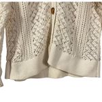 Reiss ‎ Open Knit Cardigan Women's XS Cream Linen Cotton Blend Button Front Chic Photo 2