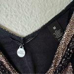 BKE  Boutique Metallic Gold & Black Lace Cut Out Top Size Medium Photo 3