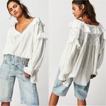 Free People  Edwardian Romantic Ethereal Ally  Tunic in Optic White Medium NEW Photo 5