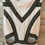 Bebe White Yellow Cutout Dress Photo 2