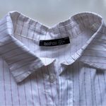 Boohoo  Striped Long Sleeve Top and Shorts Pajamas Set in Blue Pink and White Photo 2