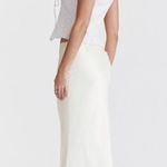 House Of CB  Sydel White Satin Bias Cut Maxi Skirt, Large Photo 1
