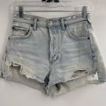 AGOLDE denim shorts women button fly cut off distressed summer cotton size 26 Photo 0