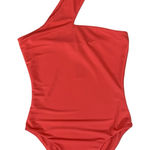 H:ours  Hammour Red One Shoulder Bodysuit XXS Modern Minimalist Stretchy Snap Photo 0