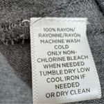 Loft  V Neck Pop Over Boho Peasant Blouse Long Sleeve Denim Gray Small Photo 9