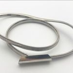 Vintage Silver Metal Stretch Coil Skinny Belt Photo 1