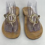 Vionic Ricci Orthotic Leather Thong Sandals 10 Gold Photo 2