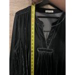 Indigo Soul gray velvet shirt dress size Medium Long sleeve Silver Tunic Photo 3