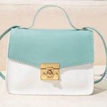 Mini Two Tone Twist Lock Flap Square Bag Top Handle Photo 0