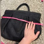 Furla 👜 Black Woven Leather Shoulder Handbag Tote Bag Elegant OS 👜 Photo 4