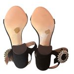 J.Crew  Suede Large crystal buckle Stella Heels size 10 black Photo 3