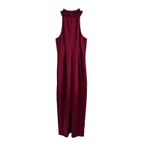 Trina Turk  NWT Burgundy Formal Gown Ruffle Neck Maxi Dress Size 14 $368 Photo 2