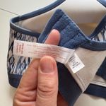 Cacique Lightly Lined No Wire Bra Blue White Print Size 48B Full Coverage NWOT Photo 2