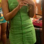 & Other Stories & Other Stories Bright Green Button-Up Mini Dress Photo 6