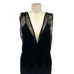 ZARA  Jumpsuit Lace Peplum Combined Sleeveless Black Size‎ Small Photo 3