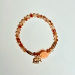 Beaded Elephant and Rose Bracelets (Set D) Gold Photo 2