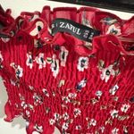 Zaful Floral Tube  Top Red Crop Photo 2