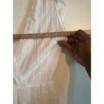 ZARA  White Textured Midi Dress Lace Up‎ Back Ruffle Sleeve Size Small Photo 7