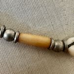 Vintage Cowrie Shell & Bone Bead Choker Necklace Photo 3