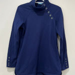 J. McLaughlin  Marisa Pullover Sweater XS NWT $178 Solid Scale Shawl Neck Blue Photo 0