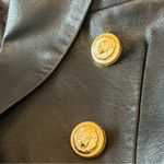 None Faux Leather double breasted fitted blazer jacket, size XS/S, NWOT Photo 15