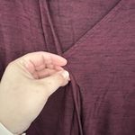 Apt. 9  Faux Wrap Front Long Sleeve Top Women's Size XL Deep Maroon Red w/ Spandex Photo 2
