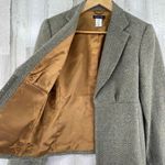 Boston Proper Blazer Jacket Womens 6 Brown Wool Tweed Clasp Front Lined Photo 5