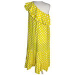 Lisa Marie Hernandez Linen Blend Polka Dot Ruffle Dress Yellow Size XS NWT Photo 9