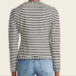 Premise  Striped Moto Jacket Black & White Size 8 NEW Photo 1