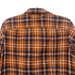 NWT Duluth Orange Blue Plaid Flannel Long Sleeve Button Up Size Small Photo 1