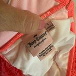 Juicy Couture 294  Y2K Coral Bold Pink Lace Bikini Top Beach Vacation Large Photo 4