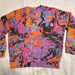Teddy Fresh  x Myfawnwy Collab Multicolor Marbled Abstract Art Sweatshirt Size XS Photo 4